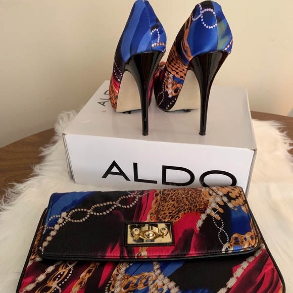 ALDO Kemler Heels with matching clutch Size 38 - Picture 4 of 8